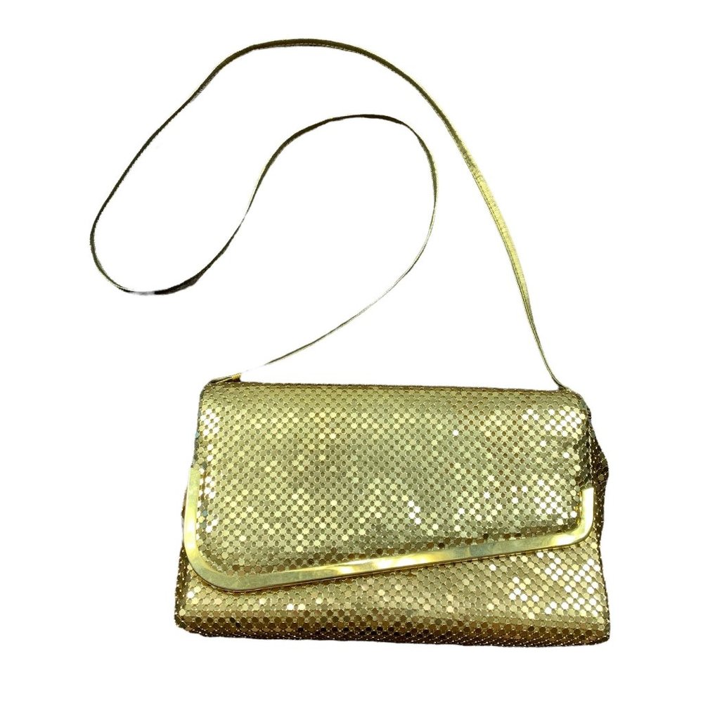 La Ragale Gold Vintage Purse 1950s Metallic Clutch Asymmetrical Cocktail